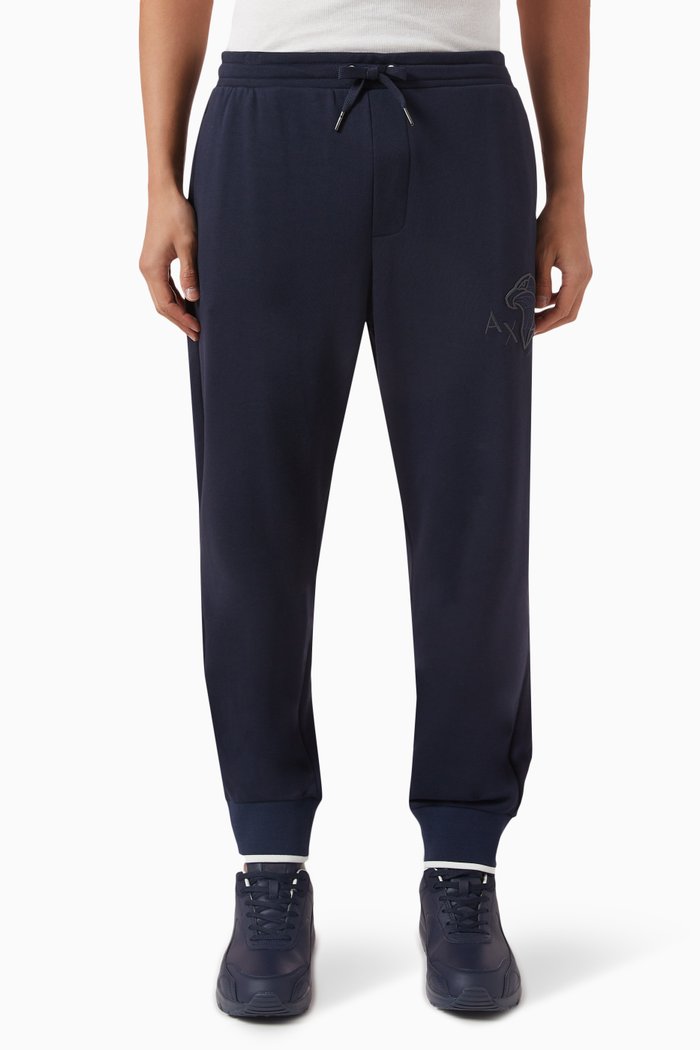 

AX Eagle Logo Sweatpants in Cotton, Blue