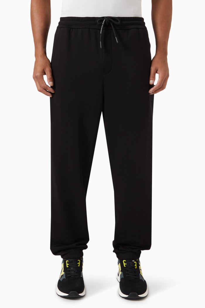 

Logo-patch Relaxed Sweatpants in French Terry, Black