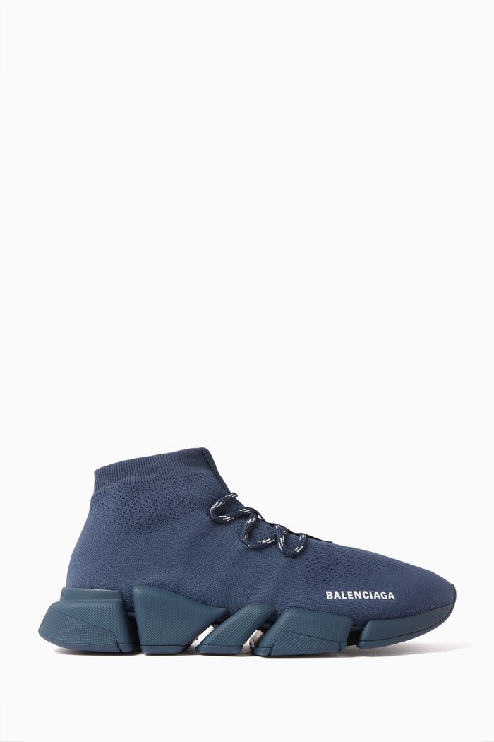 Speed 2.0 Lace-up Sneakers in Recycled Knit, Blue