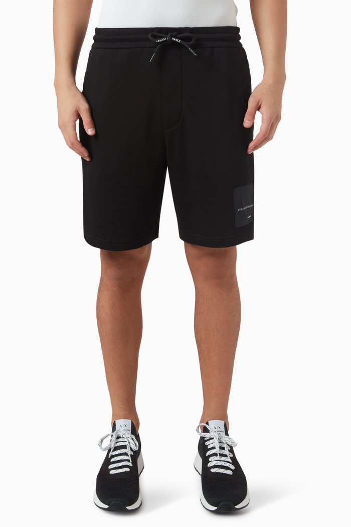 

Mixmag AX Logo Shorts in Organic-cotton Blend, Black
