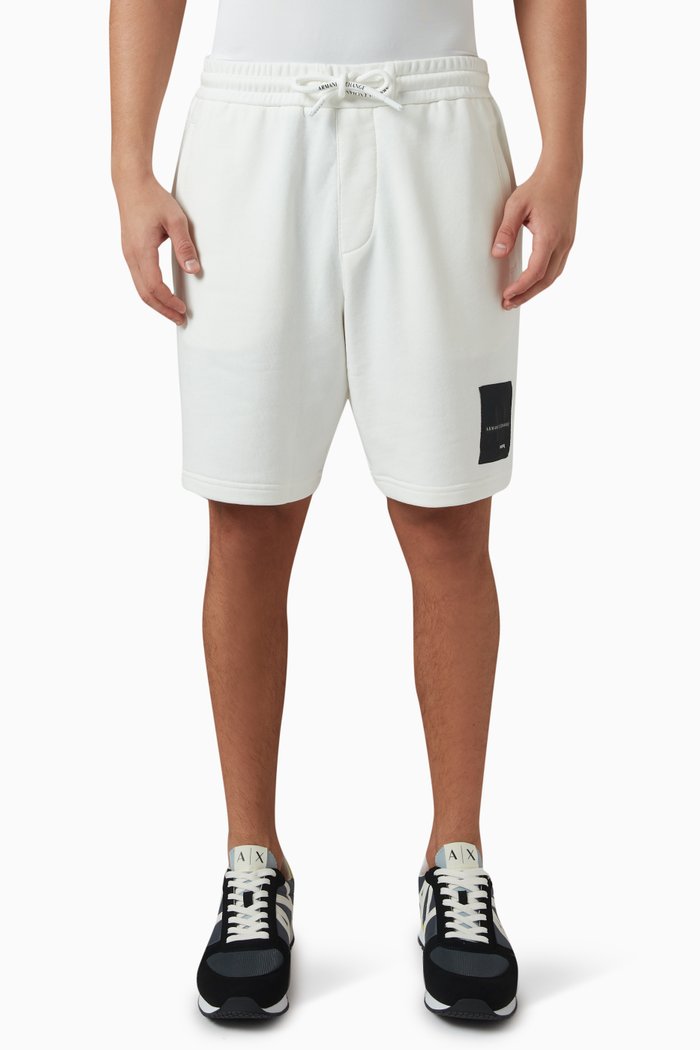 

Mixmag AX Logo Shorts in Organic-cotton Blend, White