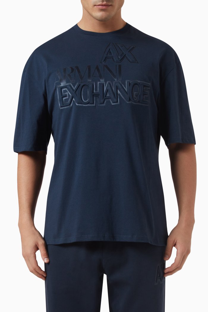 Meta Nature Logo T-shirt in Cotton, Blue