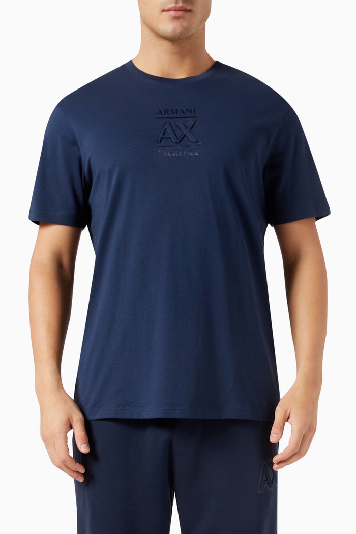 Meta Nature Logo T-shirt in Cotton-jersey, Blue