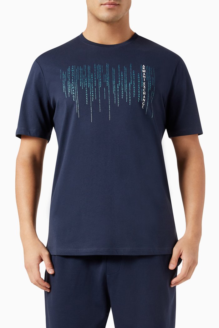 

Graphic Logo T-shirt in Cotton-jersey, Blue