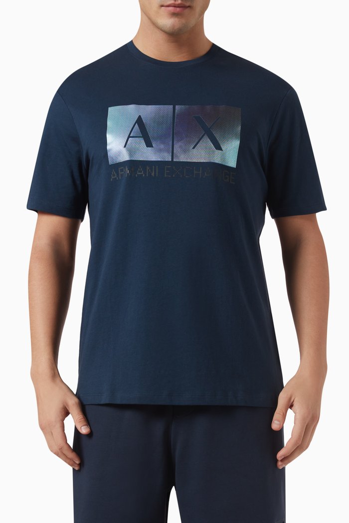Meta Nature Logo T-shirt in Cotton, Blue