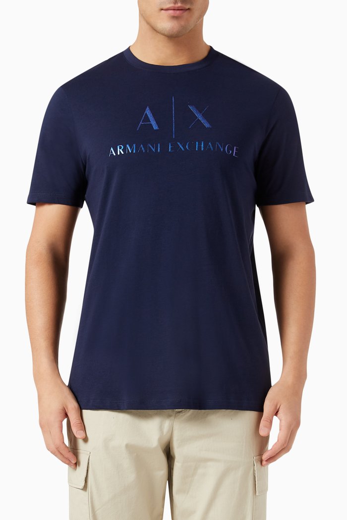 Logo-print T-shirt in Cotton-jersey, Blue