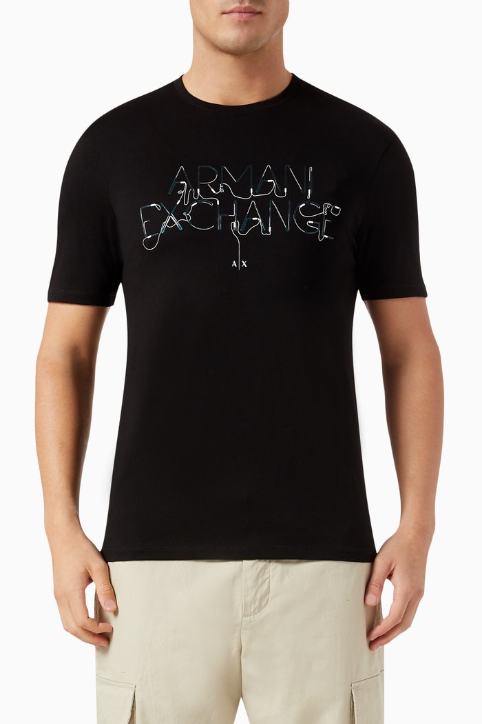 

Graphic Logo T-shirt in Cotton-jersey, Black