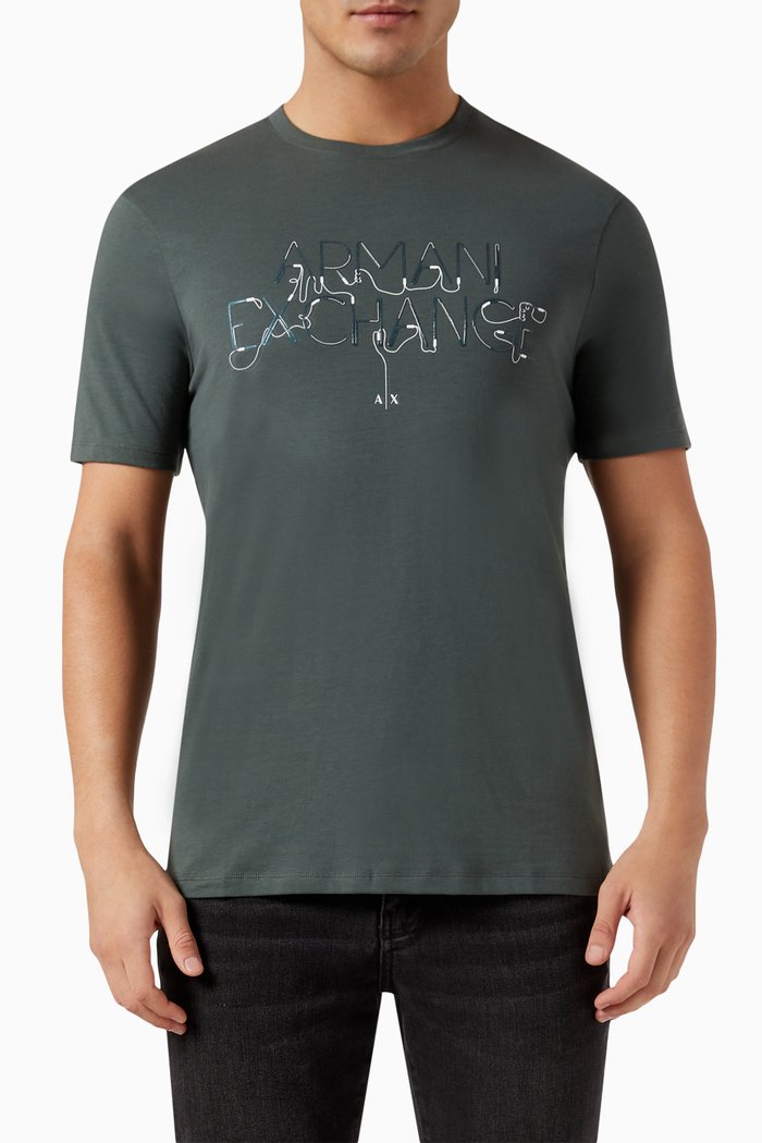 Graphic Logo T-shirt in Cotton-jersey, Grey