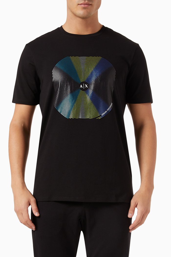 

Meta Nature AX Logo T-shirt in Cotton, Black