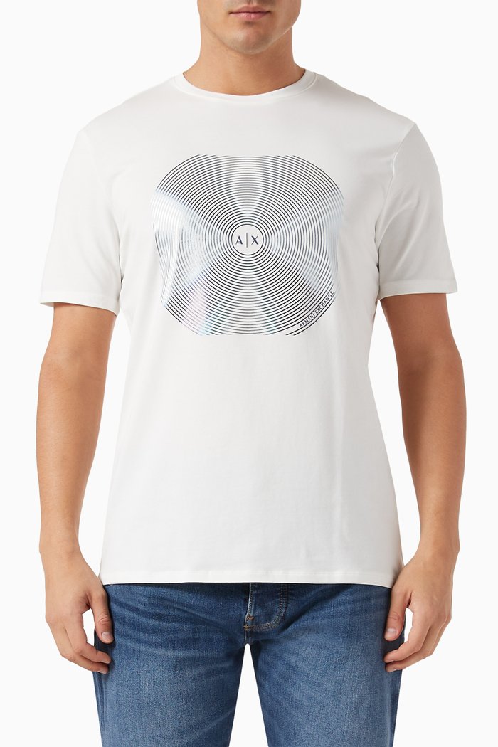 Meta Nature AX Logo T-shirt in Cotton, White