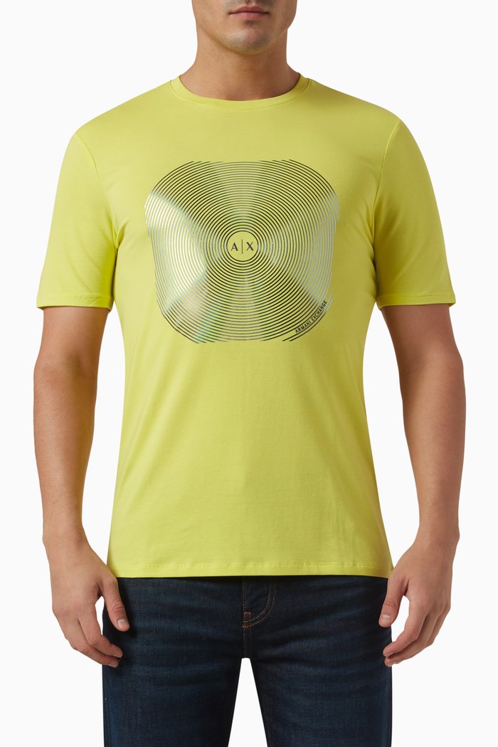 Meta Nature AX Logo T-shirt in Cotton, Yellow