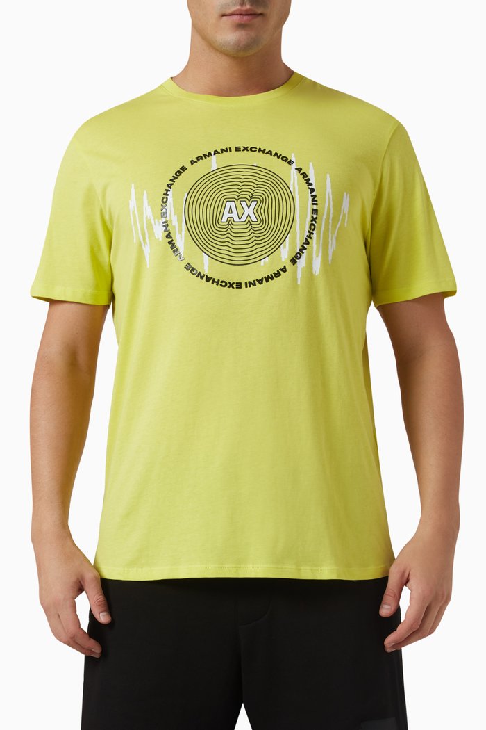 Logo T-shirt in Cotton, Yellow