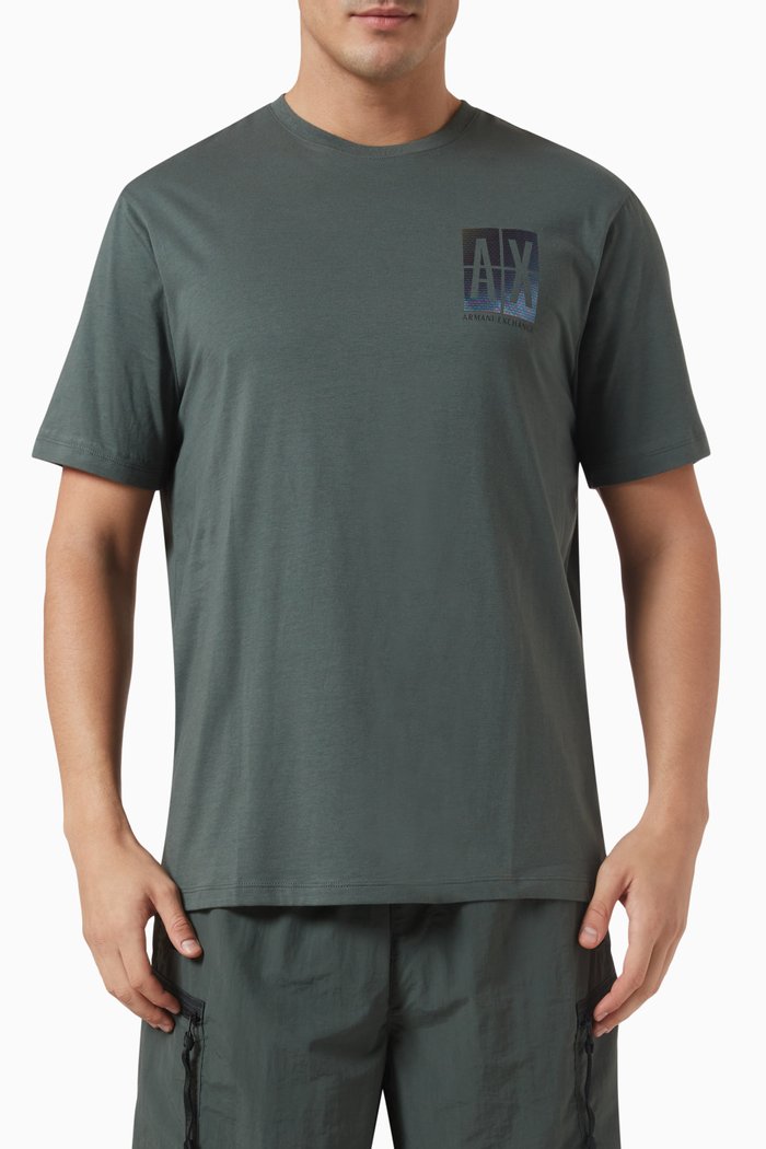 

Logo-embroidered T-shirt in Cotton, Grey