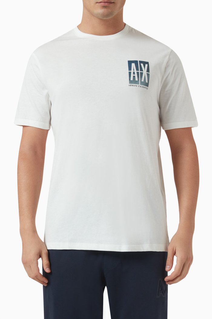 Logo-embroidered T-shirt in Cotton, White