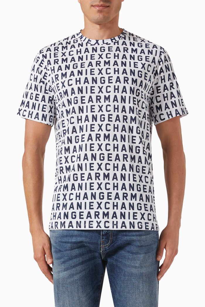 

All-over Logo T-shirt in Cotton, White