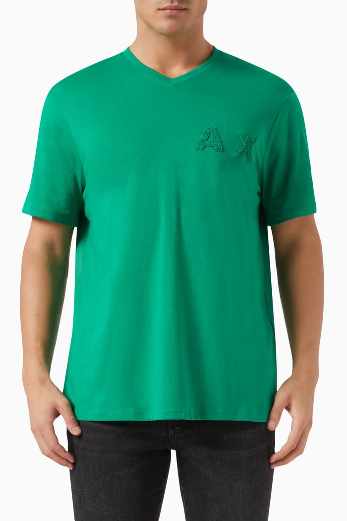 

AX Logo T-shirt in Organic-cotton, Green