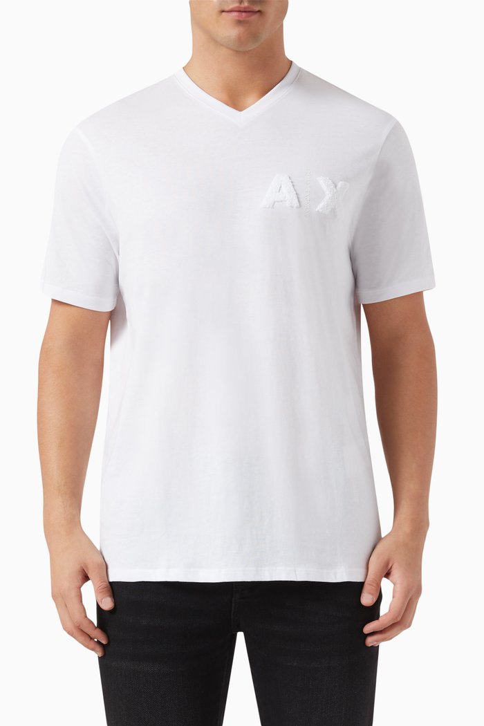 

AX Logo T-shirt in Organic-cotton, White