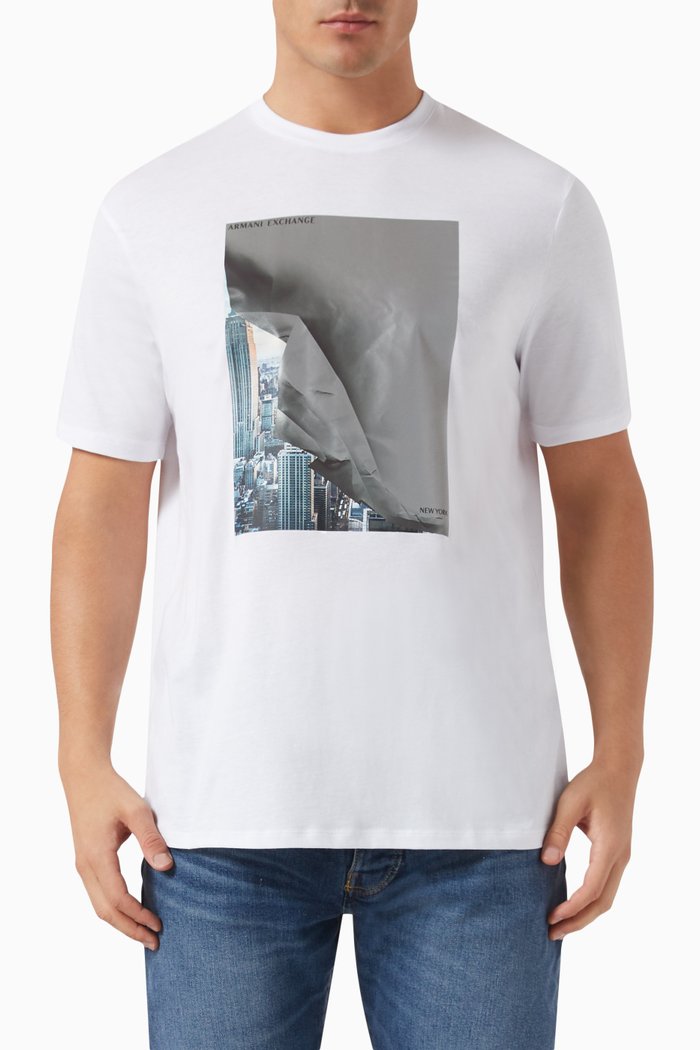 

Photographic-print T-shirt in Cotton-jersey, White
