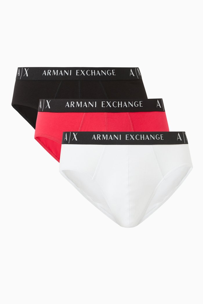 

EA Logo Briefs in Stretch-cotton, Set of 3, Multicolour