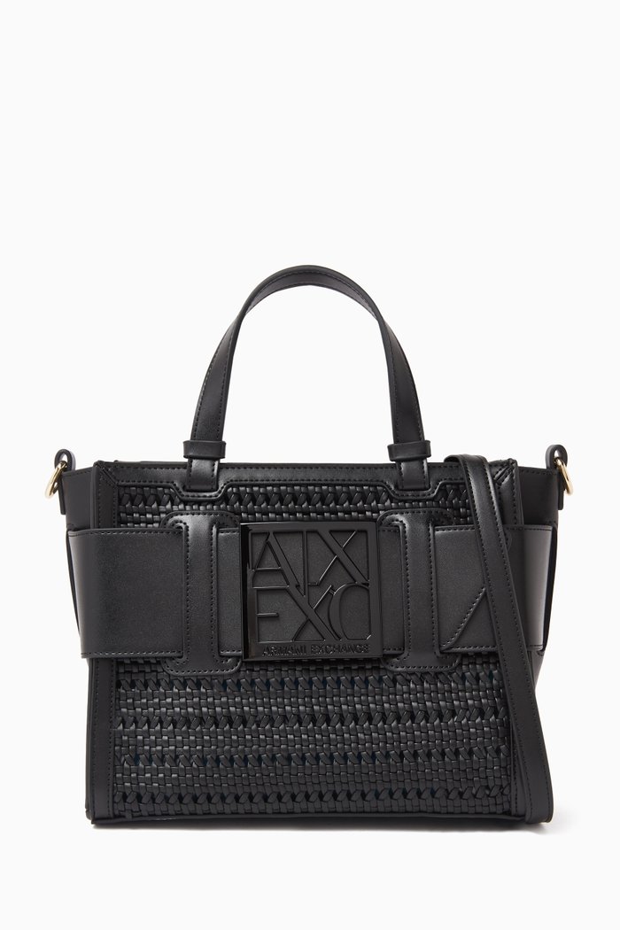 

Medium Susy Tote Bag in Faux Leather, Black