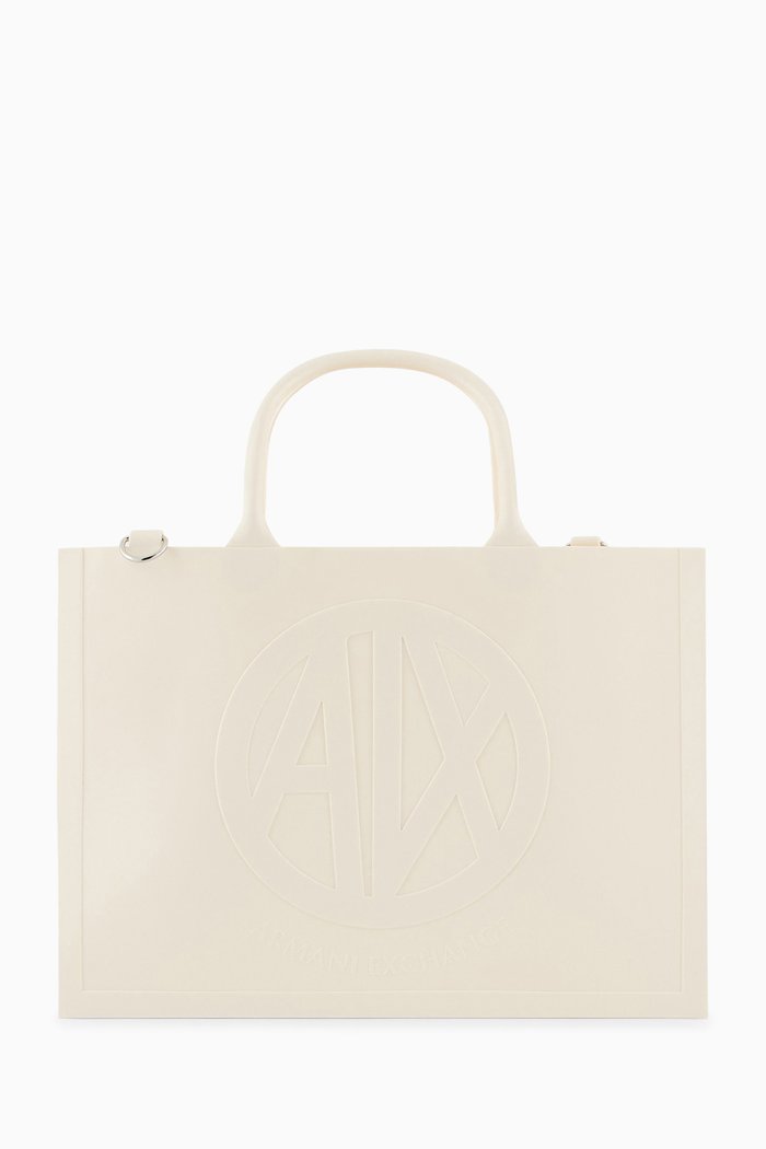 

Logo Milky Tote Bag in PVC, White