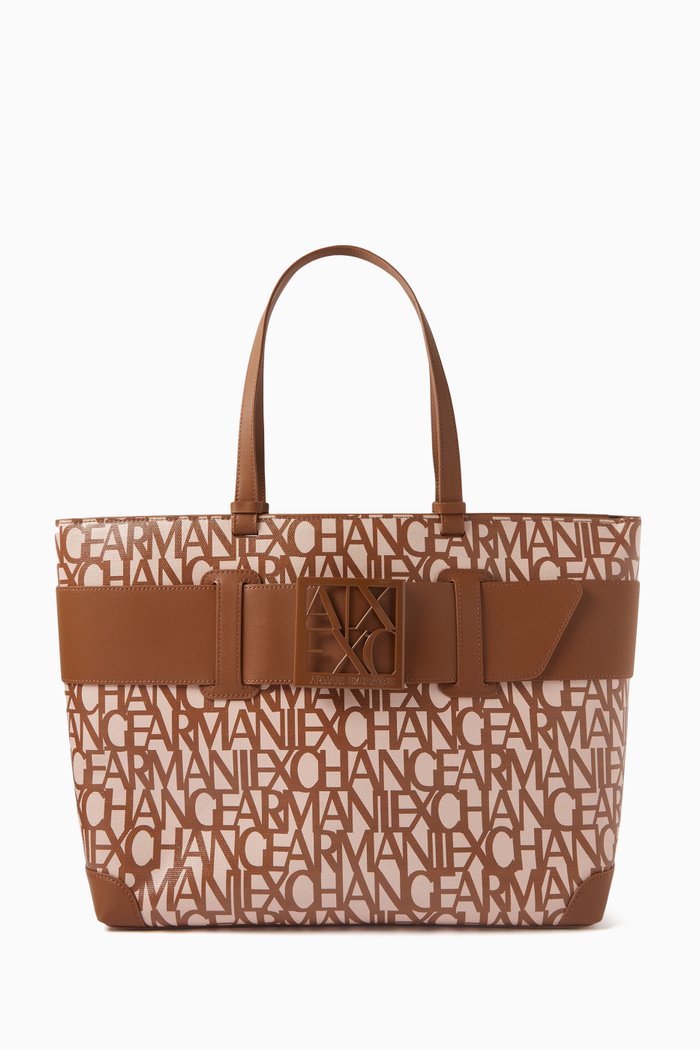 

Susy Logo Tote Bag in Faux Leather, White