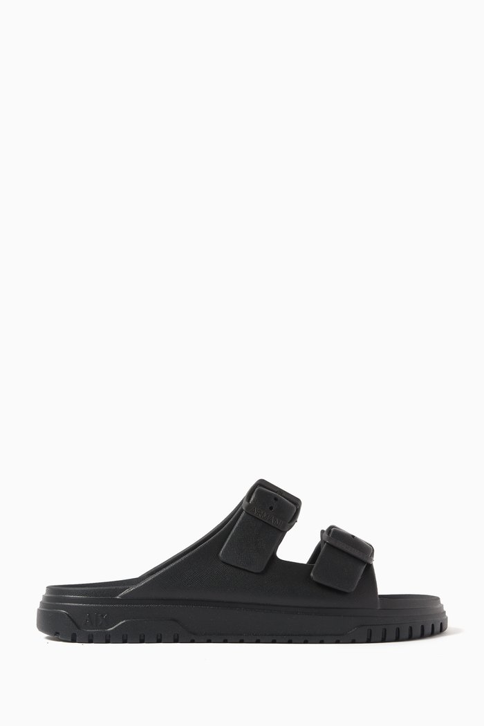 

Flat Sandals in Rubber, Black