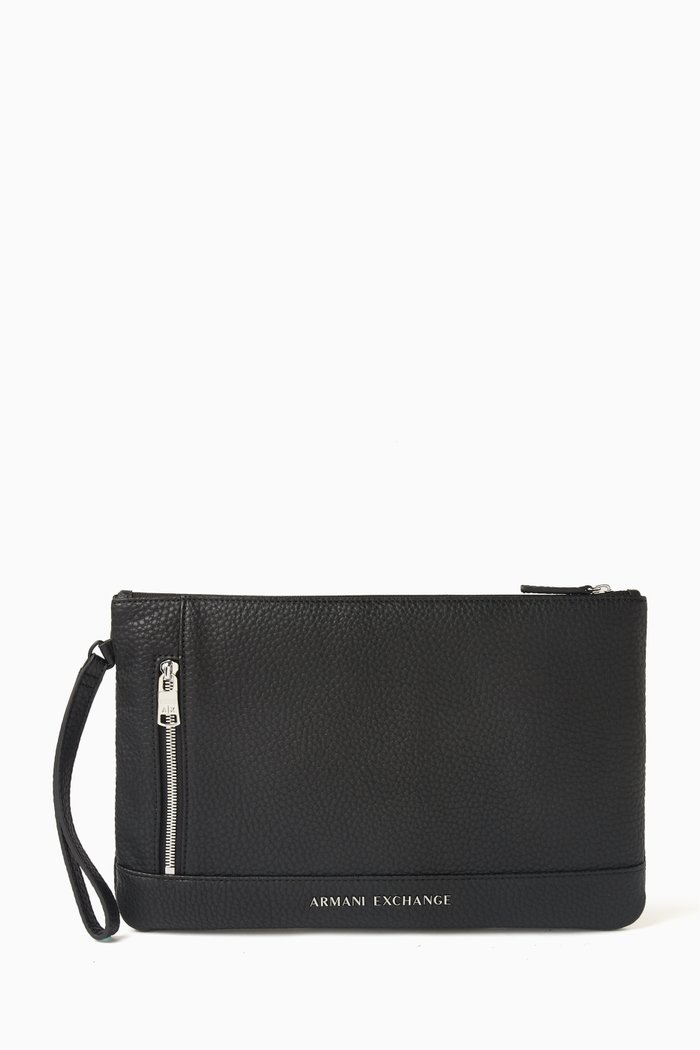 

Logo Pouch in Faux Leather, Black