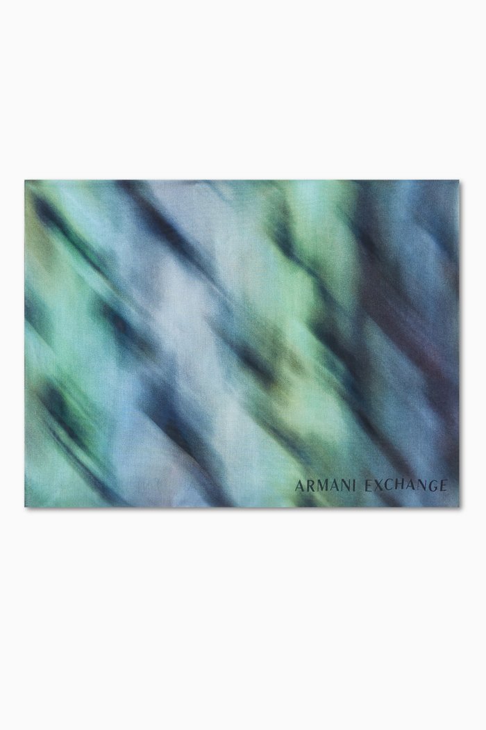 

AX Logo Scarf in Jacquard, Green