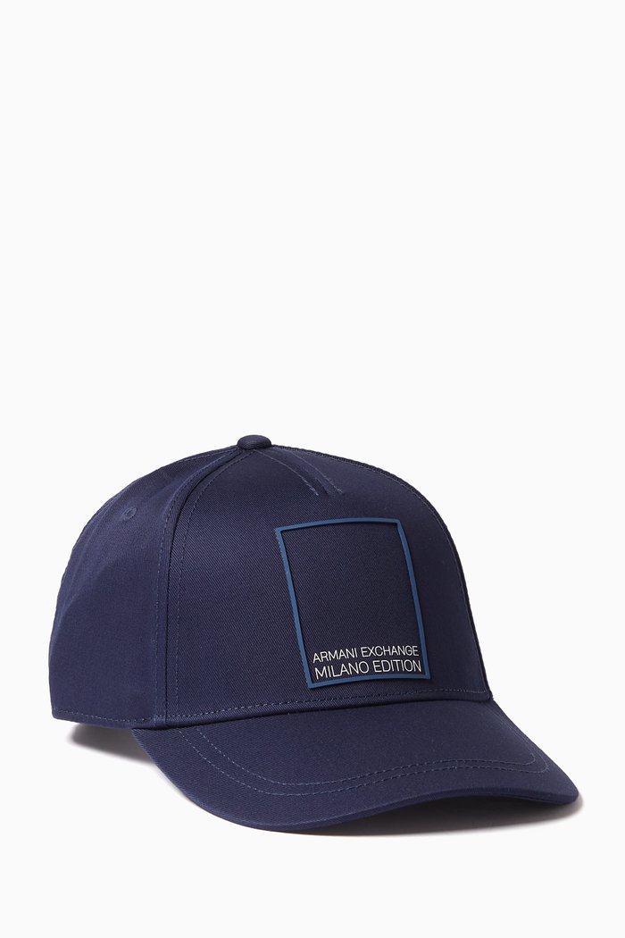 

AX Logo Baseball Hat in Cotton, Blue