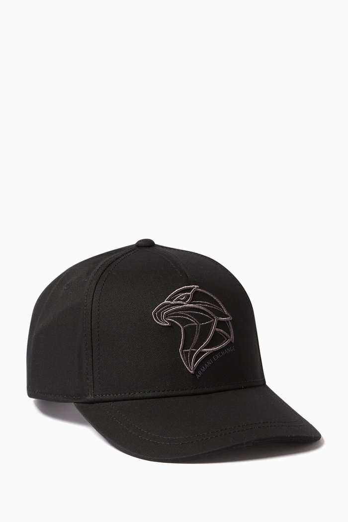 

AX Baseball Cap in Cotton, Black