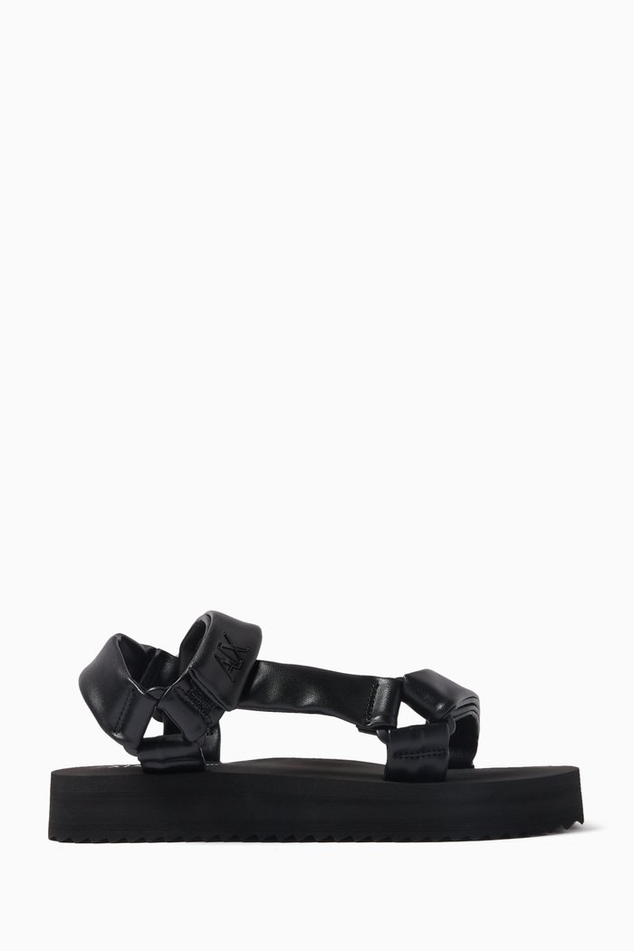 

Bob Logo Sandals in Coated Fabric, Black
