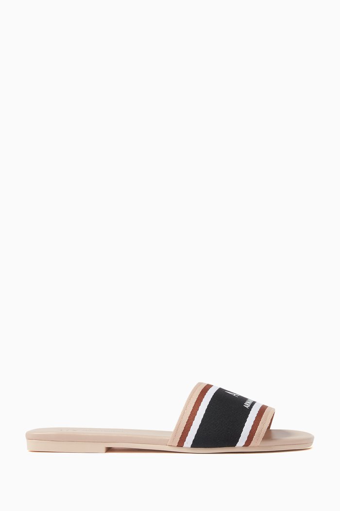 

Thin AX Logo Slides in Grosgrain, Pink