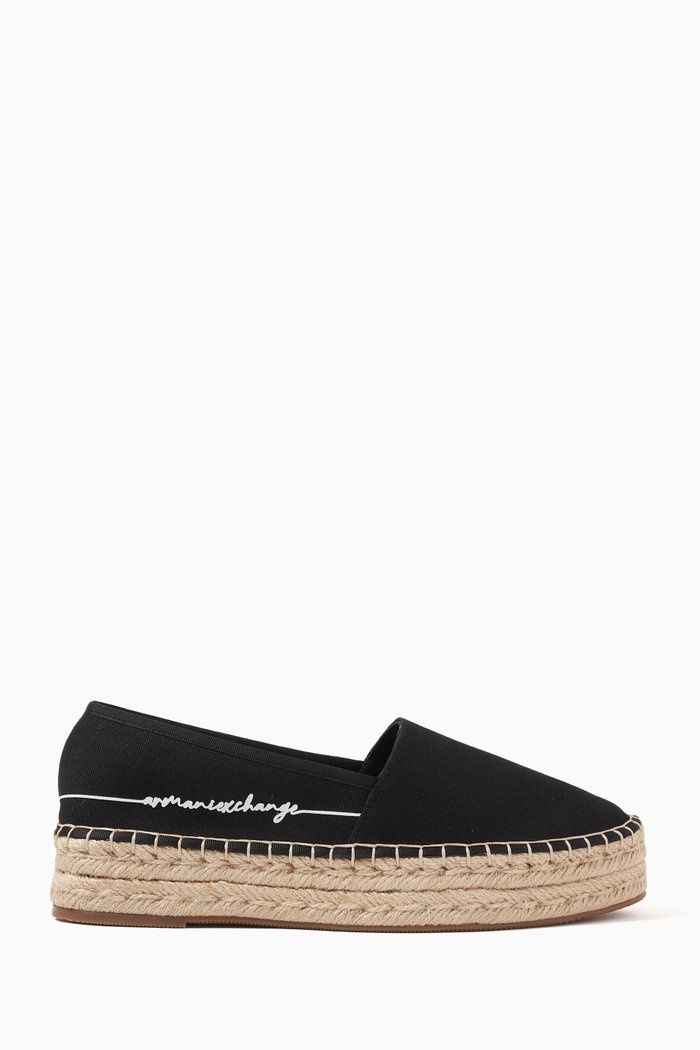 

Logo Espadrilles in Textile, Black