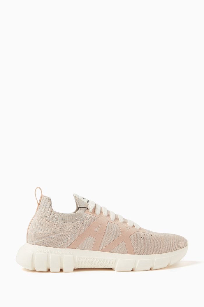 

Harlem AX Bold Logo Sneakers in Faux Leather, Multicolour