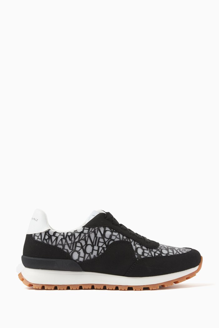 

Drop AX Bold Logo Sneakers in Faux Leather, Black