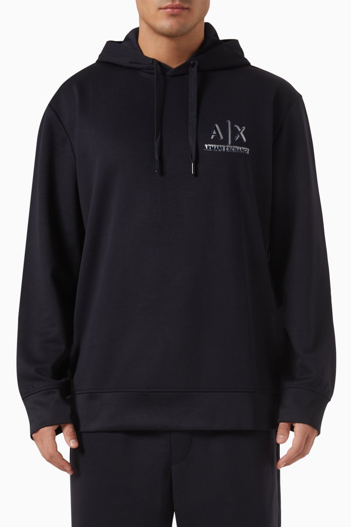 

AX Logo Hooded Sweatshirt, Blue