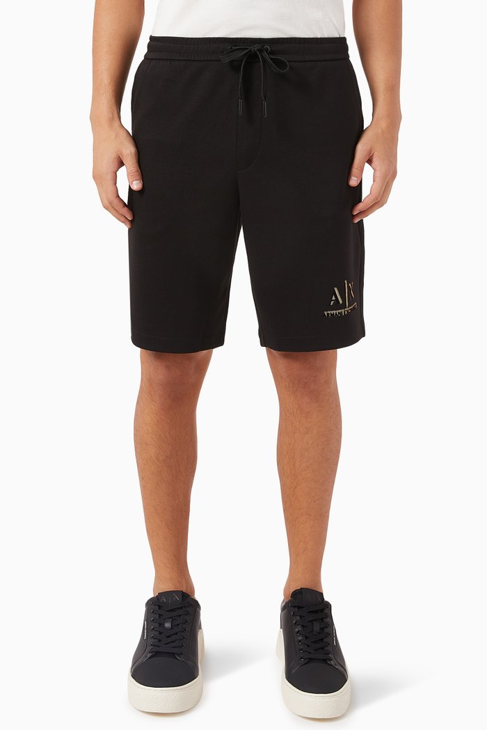 

AX Logo Shorts in Viscose-blend, Black