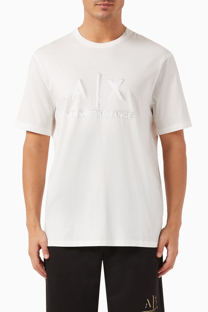 

AX Logo T-shirt in Cotton-jersey, White