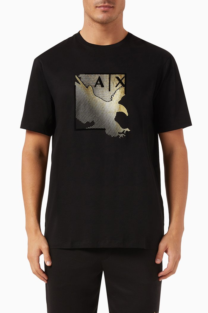 

AX Logo T-shirt in Cotton-jersey, Black