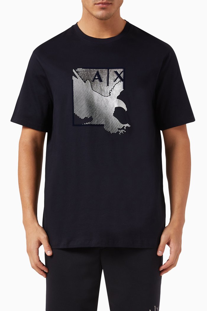 

AX Logo T-shirt in Cotton-jersey, Blue