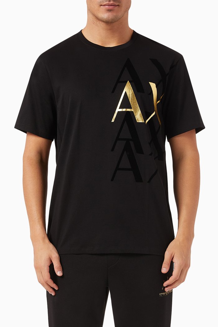

AX Logo T-shirt in Cotton-jersey, Black
