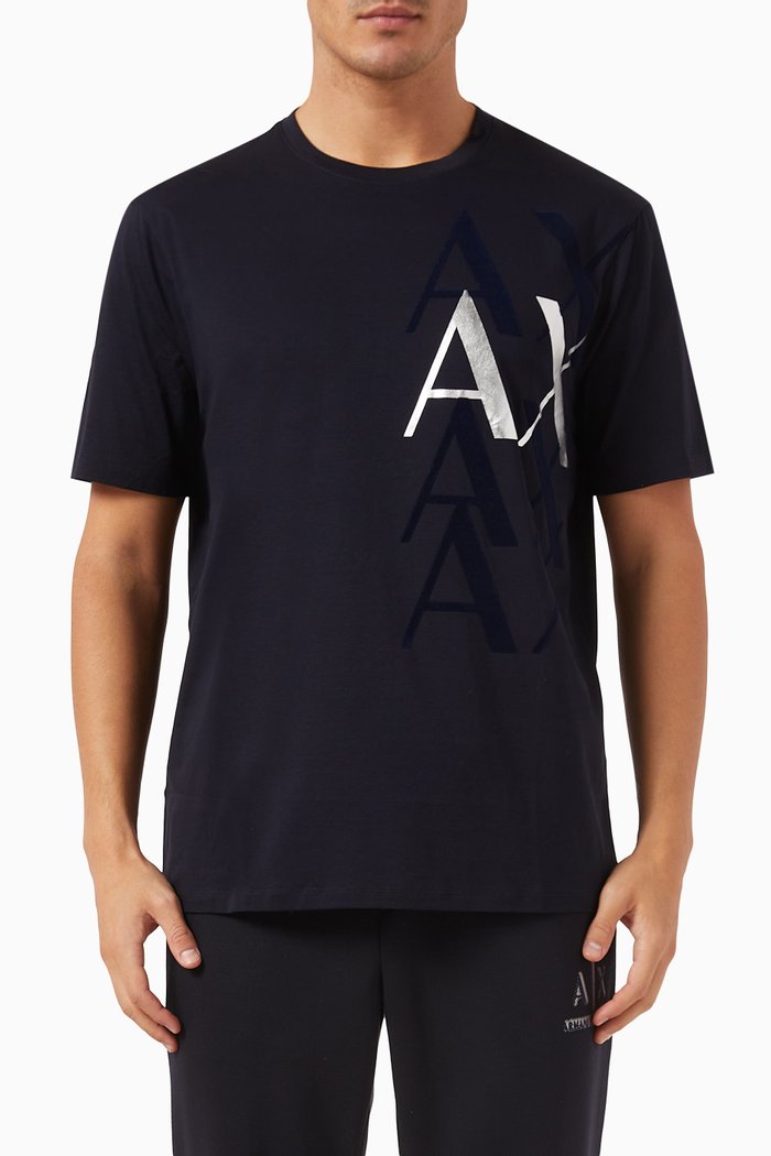 

AX Logo T-shirt in Cotton-jersey, Blue