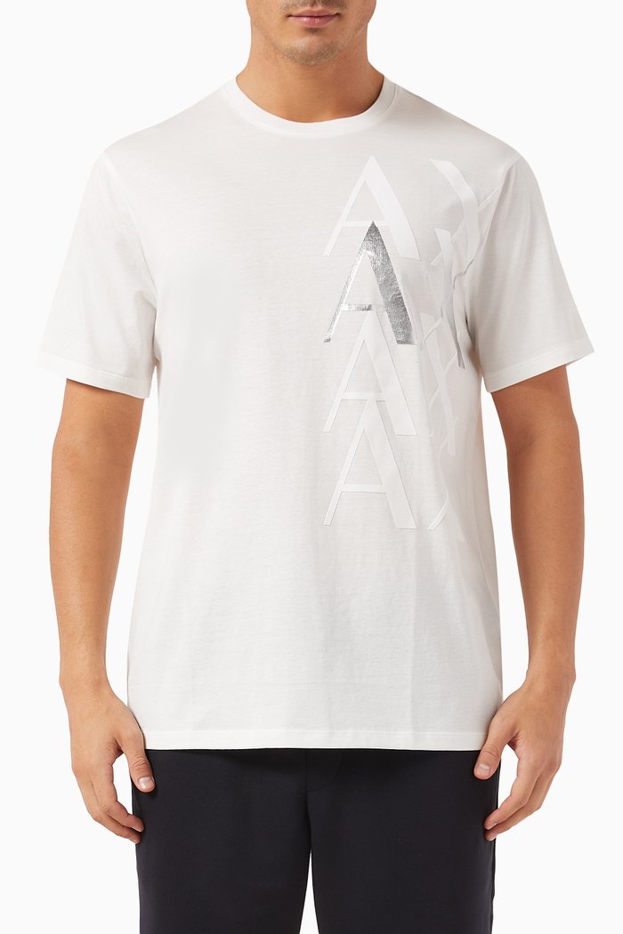 

AX Logo T-shirt in Cotton-jersey, White