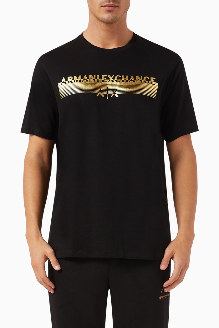 

AX Logo T-shirt in Cotton-jersey, Black