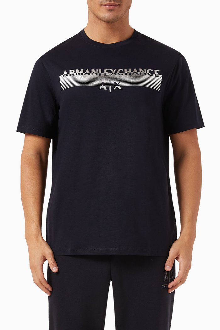 AX Logo T-shirt in Cotton-jersey, Blue