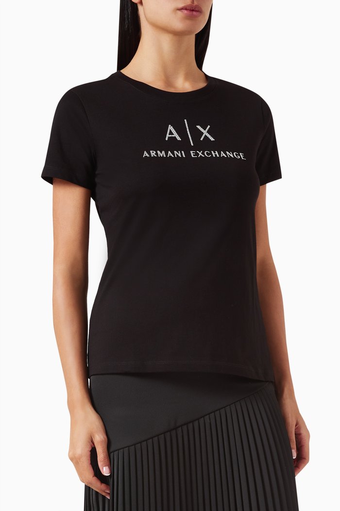 

AX Logo T-shirt in Jersey, Black
