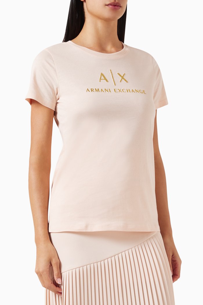 

AX Logo T-shirt in Jersey, Pink