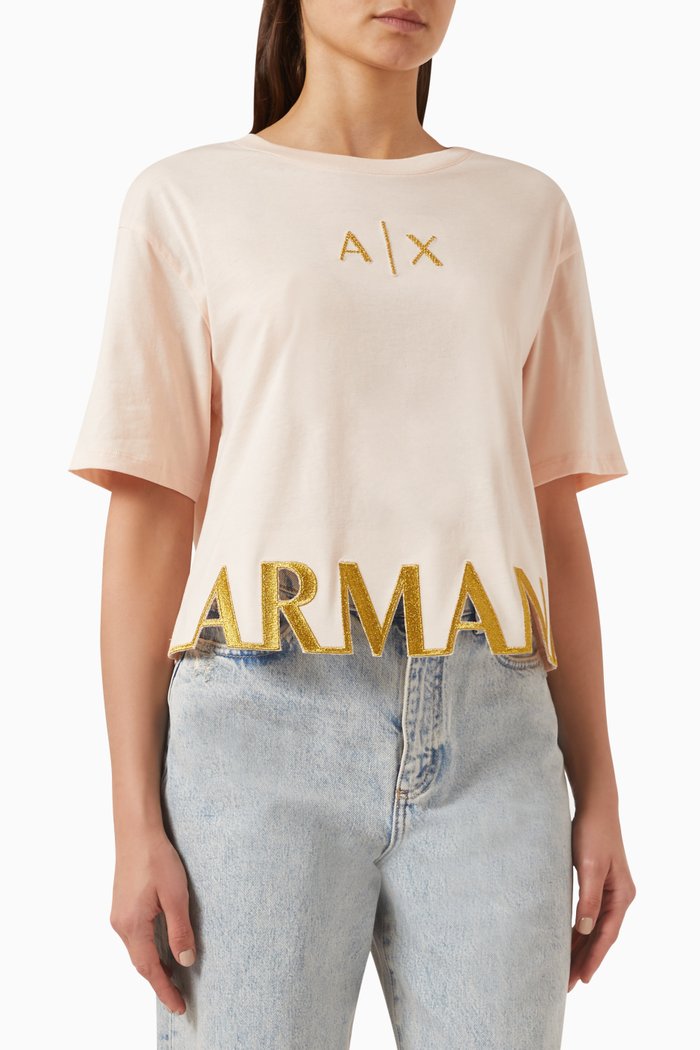 

AX Logo T-shirt in Cotton-jersey, Pink