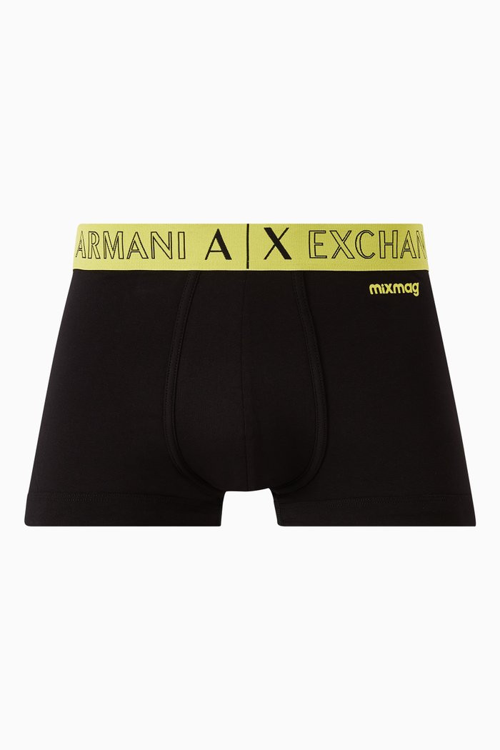 

Logo-band Trunks in Stretch-cotton, Black